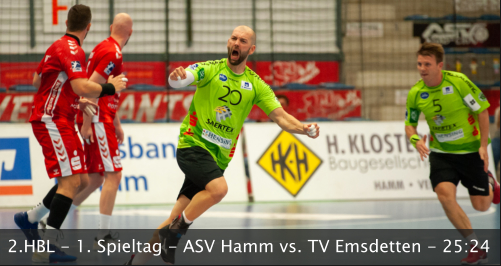 2.HBL - 1. Spieltag - ASV Hamm vs. TV Emsdetten - 25:24